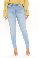 L.A. Sunshine Skinny Jeans - Light Blue Wash Ins Street